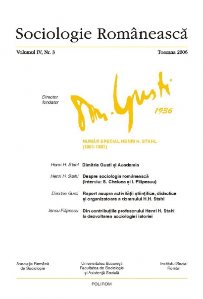 Coperta Sociologie Românească 3/2006