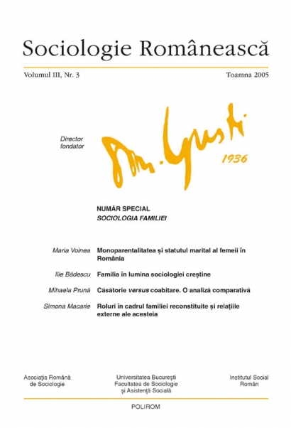 Coperta Sociologie Românească 3/2005